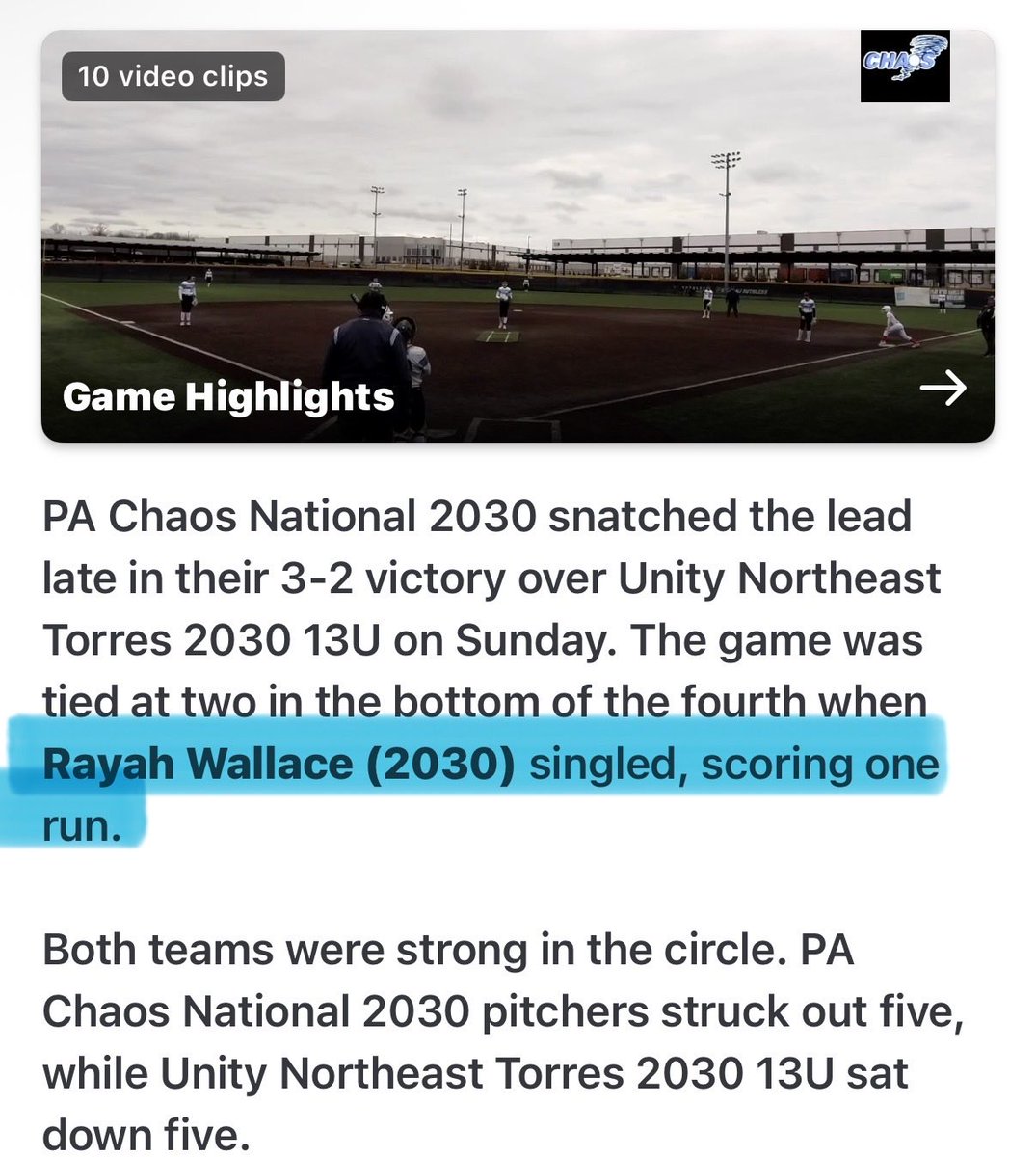 Rayah_wallace10's tweet photo. “Not perfect at the plate, but battling, improving, and coming through in big situations.”

PGF NJ Super Grand Futures CHAMPIONS!! My teammates and I battled threw the cold and got it done 🥶 💪🌪️
#stayconfident
#Bealeader
#chaosproud

@PAChaos2012
@NextPitch_SB @TopPreps
@ExtraInningSB @CoastRecruits
@CoastRecruitsSB
@D1Softball @USASoftball
@DirectRecruits
@SoftballClips
@PA_recruit
@bgcatching