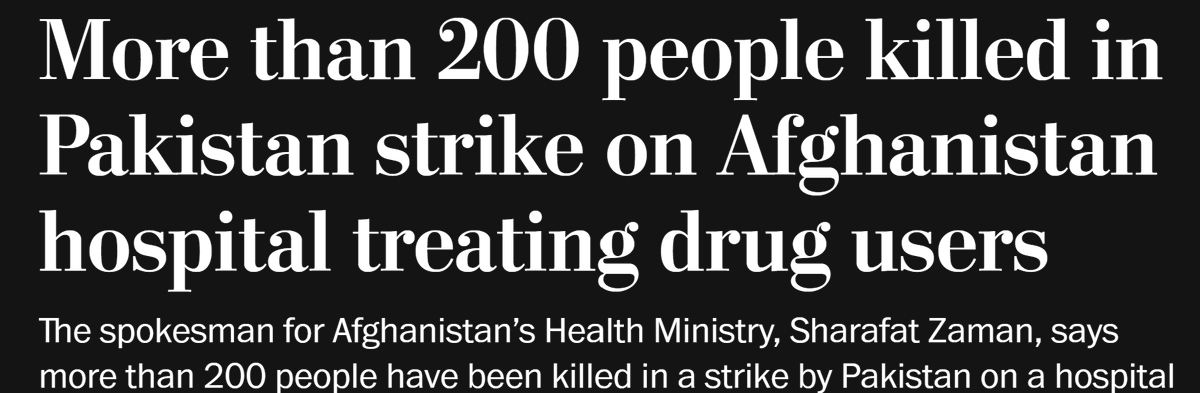 Sturgeons_Law's tweet photo. WaPo reports that Pakistan bombed an Afghan hospital, perhaps killing 200+ people. This is the war fake S. Asian "leftists" were calling "anti-imperialist" recently. Absolute madness. https://t.co/t8ivd8lFm6