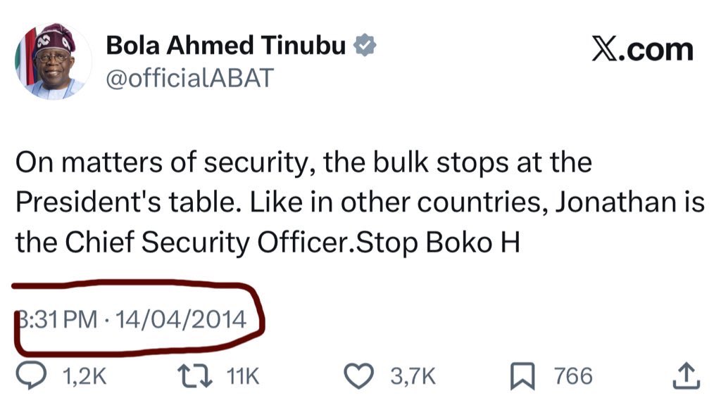abdool_moh's tweet photo. Dear President @officialABAT 

As Maiduguri suffers another series of devastating attacks by Boko Haram terrorists this evening. This attack like many others cannot be solved by your party’s ultimate solution to every problem which is rice sharing. I want to remind you of a message from Bola Tinubu from 2014. Nigerians are tired of empty excuses and the president as the Chief Security Officer must either fix the problem or resign. If President Bola Ahmed Tinubu cannot stop the constant bludsh£d of Nigerians under his administration, then he has no business with leadership. Nigerians demand that President Bola Tinubu listens to Bola Tinubu by either fixing the security challenges or resigning. Enough bludsh£d of Northerners under your administration.