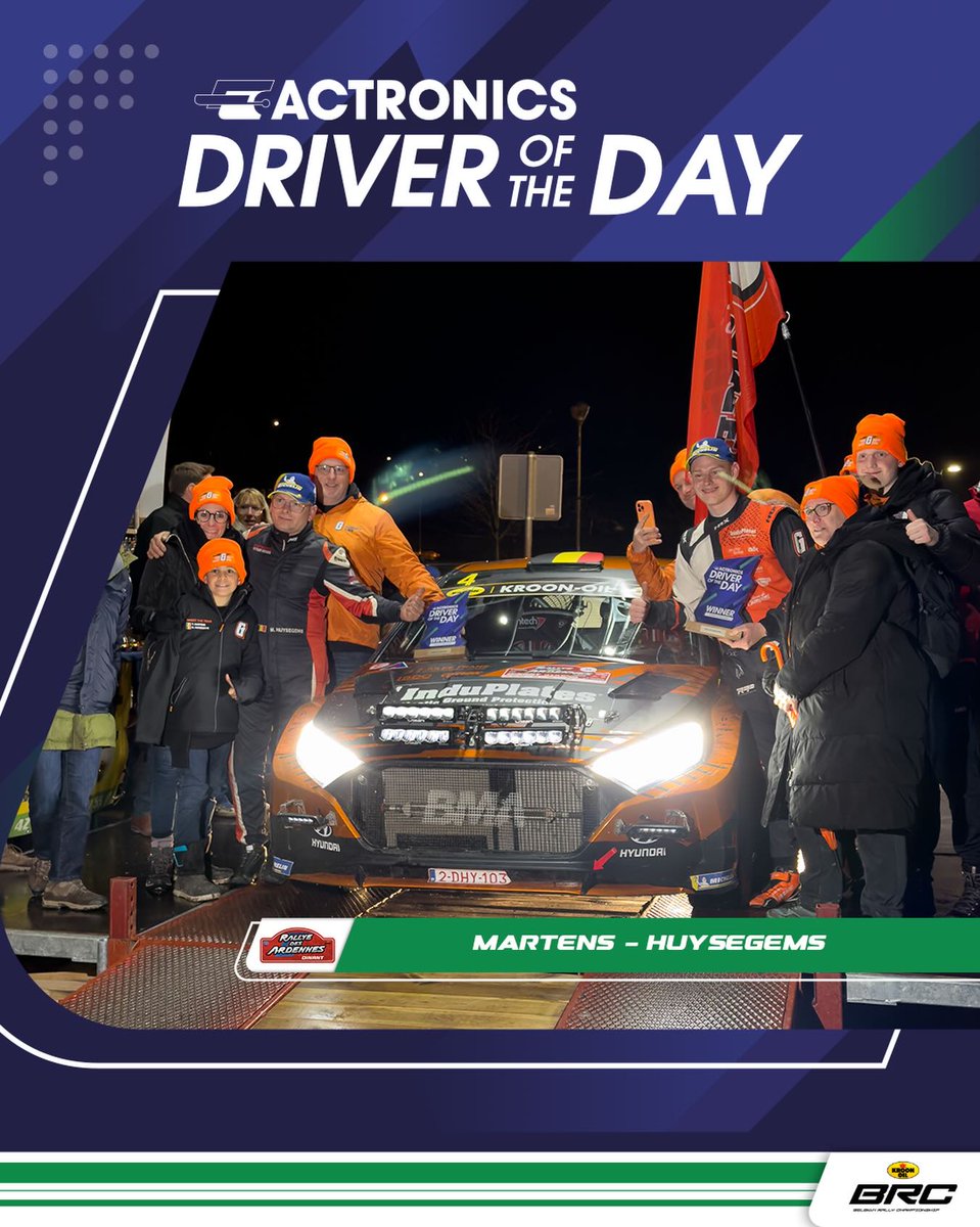 Thomas Martens en Marc Huysegems verkozen tot ACTronics Driver of the Day 
Rallysport.nl :: Artikel: Thomas Martens en Marc Huysegems verkozen tot ACTronics Driver of the Day