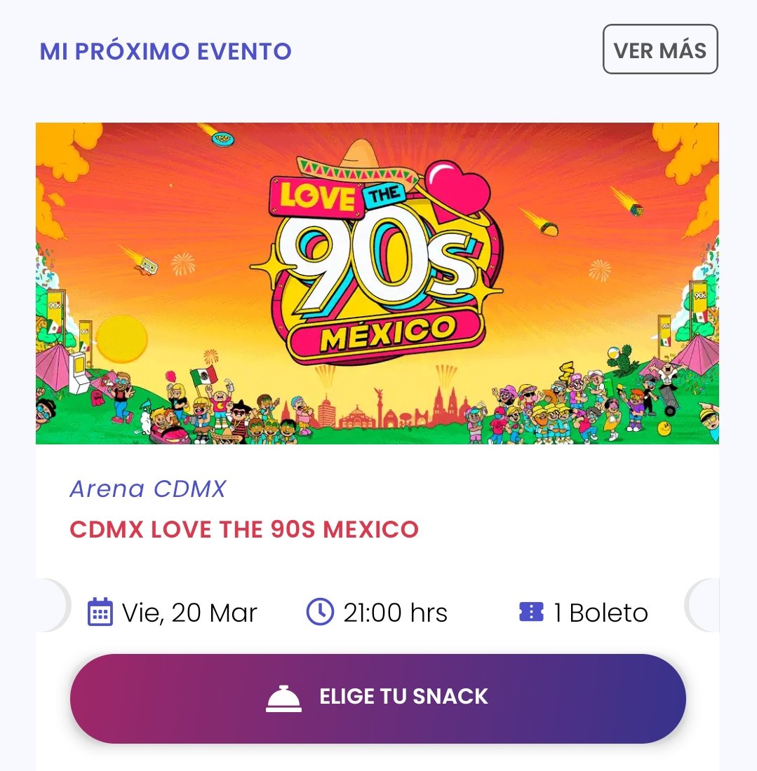 Se vende boleto para el concierto del Viernes Love the 90's en la Arena Ciudad de México, al mismo precio que lo compré 💯💯💯