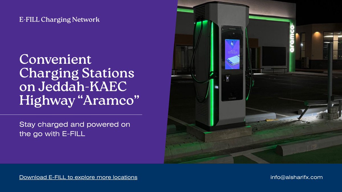 ASXEmobility's tweet photo. That Jeddah → KAEC drive ⚡

Better with a quick E-FILL stop along the way.

No stress. Just charge and go.

Download E-FILL to navigate your journey: https://t.co/cfzdao1jmr https://t.co/80rUB3b9Z3