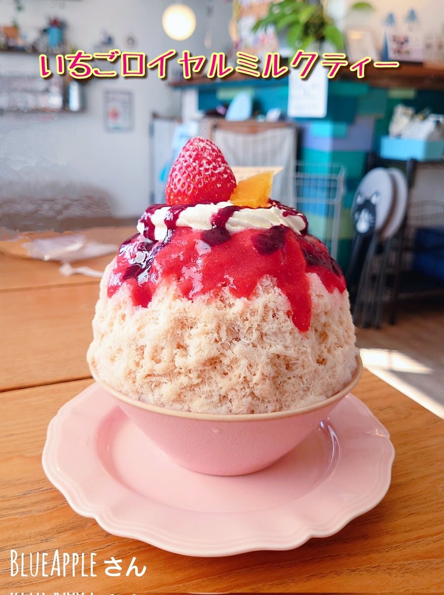 shin_shin1204's tweet photo. #かき氷
#BlueApple
#足利市
#栃木スイーツ
#栃木かき氷
旬のいちごを産地の栃木県で食べる幸せ🍓🍀
いちごのフレッシュな酸味と落ち着いたロイヤルミルクティーの風味が織り成す大人のスイーツかき氷✨
カシスソースが味を引き締め最良のアクセントに!! https://t.co/wAhTwKQYhd