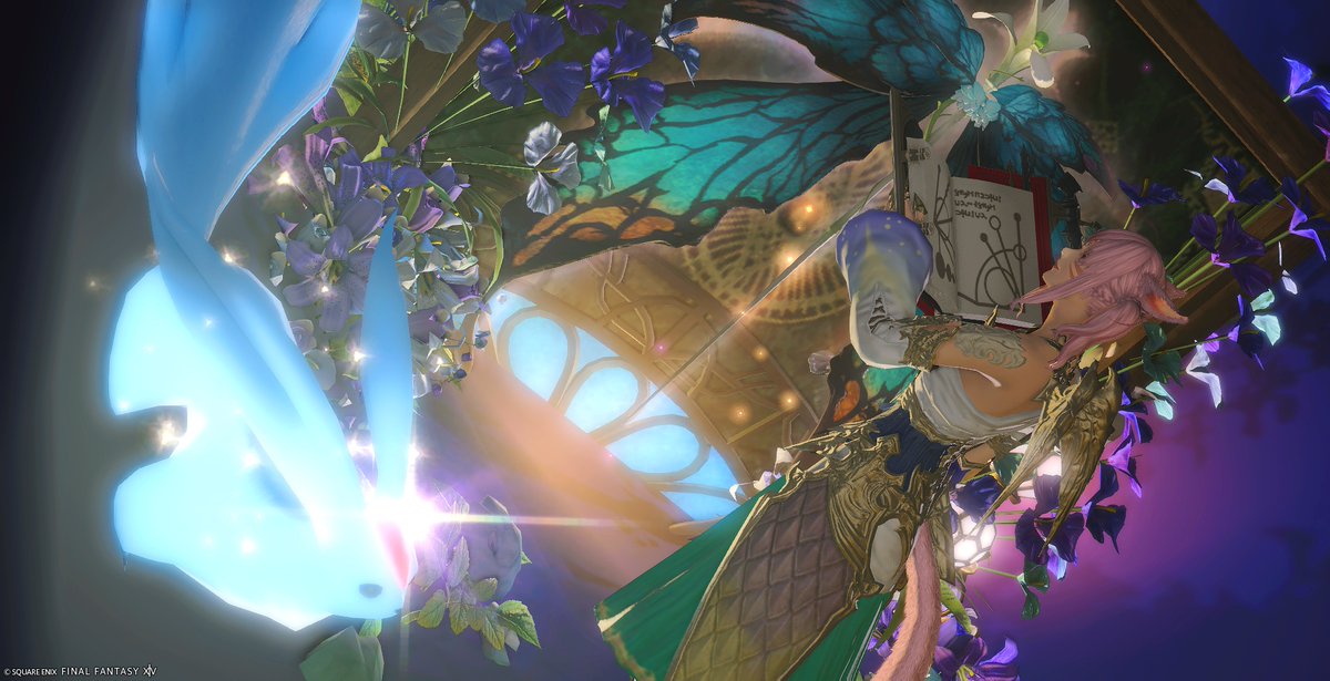 気長に全ジョブレベリングの備忘録(lv60)
古の知識を得て召喚魔法を磨きつつ、ヤミトラともより仲良くなれた！
前回に引き続きこの装備にも背中に羽らしき装飾が。
沢山のテーマがある中から、装備と似通った色合いのブースにお邪魔しました。
📷全12種類のスタジオ / <a href="/awoi0w0/">🌱Memory＊ixion🐟Skeb✏️</a> 様
#FF14 #メモスタジオ