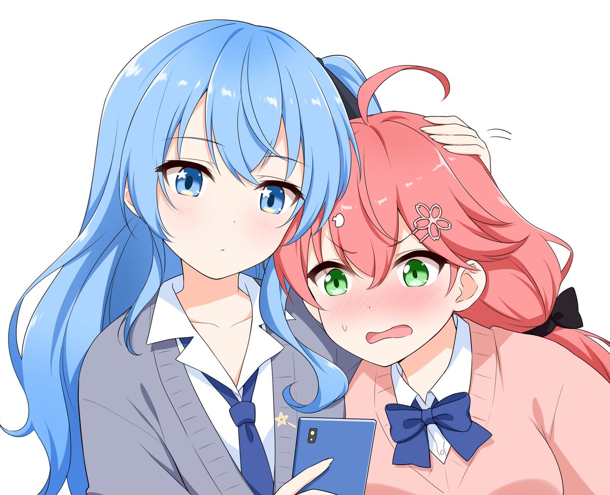 星街すいせい ,さくらみこ 「おはようございます」|フェルティアのイラスト