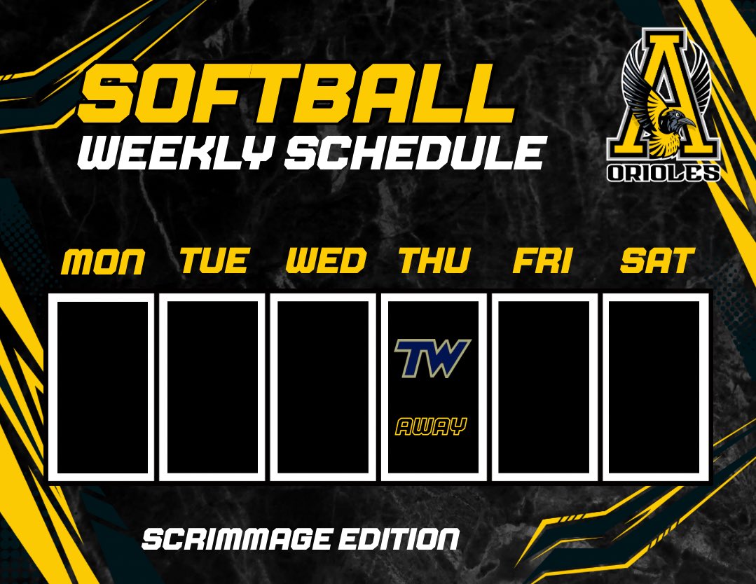 Oriole_Softball's tweet photo. ⚠️SCRIMMAGE UPDATE⚠️

Due to weather our scrimmage has been moved to Thursday! https://t.co/hAhFN1rNiz