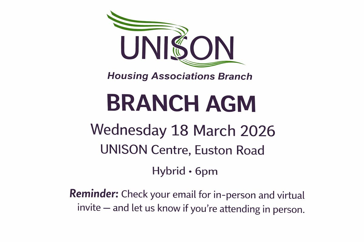 UNISON Housing Associations Branch tweet media