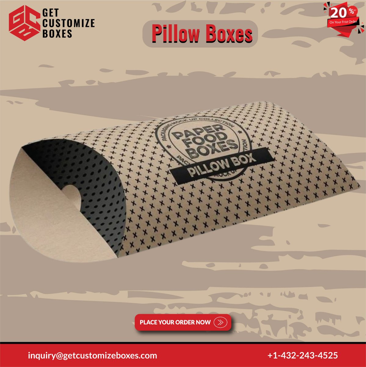 getcustomizedd's tweet image. At getcustomizeboxes.com, pillow boxes can be fully customized in different sizes, colors, and designs, with premium printing, brand logos, and finishing options like foil stamping, embossing, and matte or gloss lamination. #PillowBoxes #CustomPillowBoxes #GiftPackaging