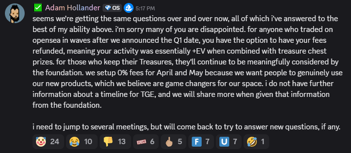 I'm so curious as to what goes on in Opensea meetings after braindead announcements like this.

"Hey guys I think we're retarded."
"I agree."
"Now what?"
"Let's do a group exercise where we smashed our heads against the keyboard 10 times. I'll go first".

$SEA