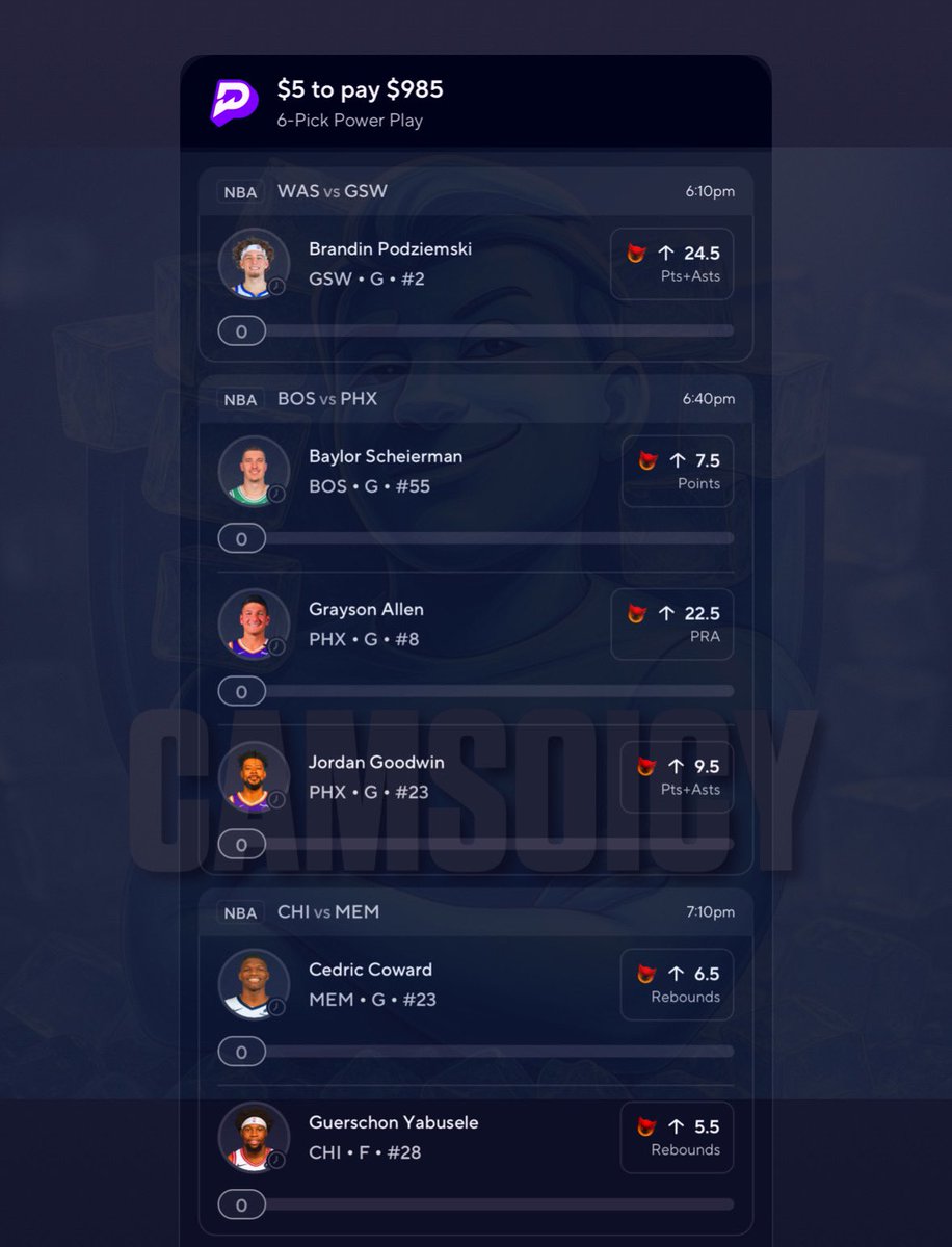 camsoicy's tweet image. I'm giving away $385..

After we hit this PrizePicks Demon slip😈

Why you should trust me? I'm a Top 5% 
Sports Bettor in the World (per Pikkit)

Just drop a 💚+💬+🔄to enter giveaway.
#GamblingX #PrizePicks #locks