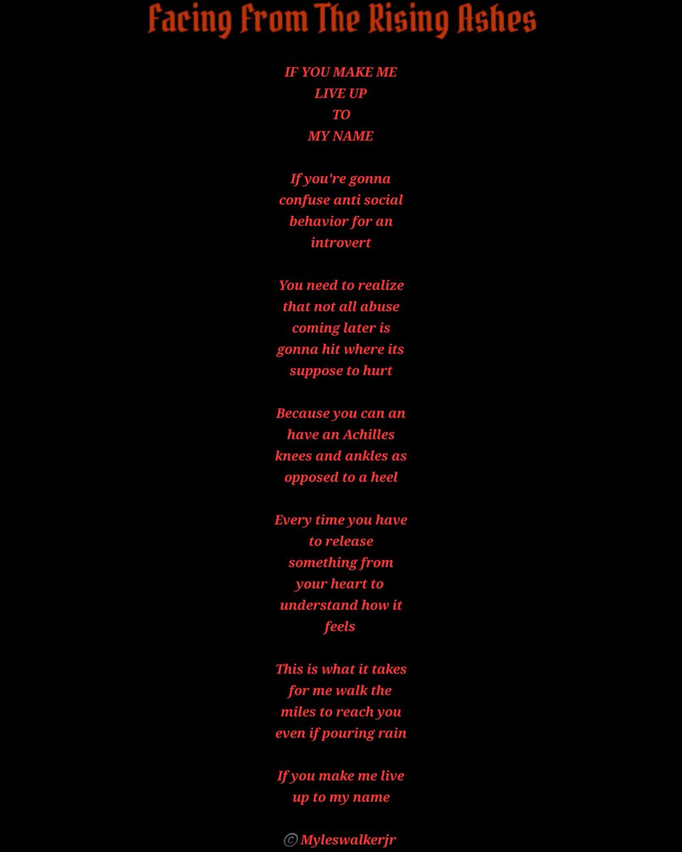 MachivillianPo3's tweet photo. New POEM about living up to your own name #poets #poetsandwriters https://t.co/CffA5ayBTv