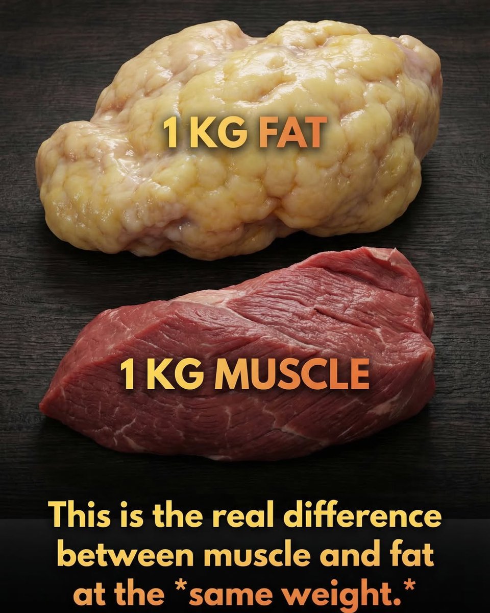 Naturelover5787's tweet photo. Fat vs Muscle: A Visual Comparison 

This image reveals how muscle transforms your body without changing your weight. https://t.co/qMyi7g4Lxb