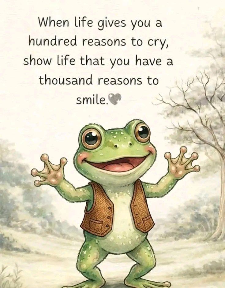 slothnapking's tweet image. "Life may throw lemons (or tears), but I've got a whole pond of smiles ready! 🐸✨ Keep shining brighter than the reasons to frown. 💚 #SmileMore"

Hashtags:
#SmileMore #PositiveVibes #GoodVibesOnly #FrogLove #Froggy #CuteFrog #FrogMemes #Positivity #Inspiration #Amphibi