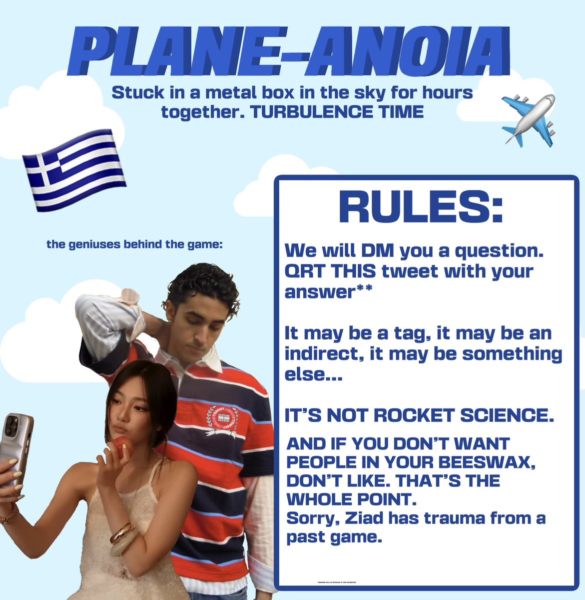 realiziading's tweet photo. PLANE-ANOIA TONIGHT. ✈️

QUESTIONS WILL BE SENT OUT AT 5PM PST/8PM EST. QRT THIS TWEET WHEN YOU HAVE AN ANSWER READY. 

@TheDanastyy https://t.co/hy2kCH5U6N
