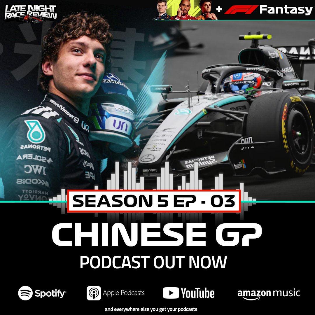 LNRaceReview's tweet photo. The boy from Bologna claims his first F1 GP VICTORY!! 🏆

Our coverage of the #F1 #ChineseGP is now live!!⚠️

Make sure to check it out below &amp; let us know your thoughts on this weekends grand prix 👇

Spotify : https://t.co/krLd3YeW1p

YouTube : https://t.co/LX9lBjbXab https://t.co/KawdCweDeF