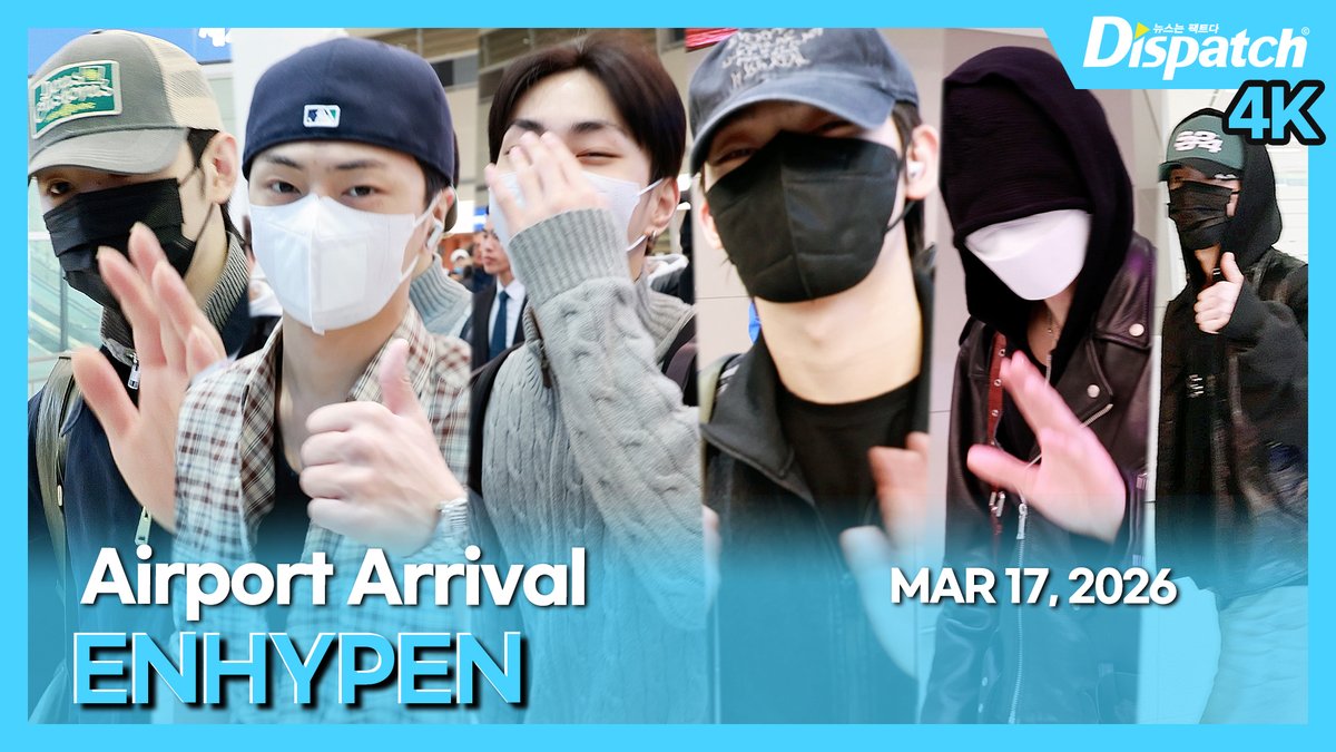 [🎥] '엔하이픈(ENHYPEN)' 인천국제공항 입국

youtu.be/gpcXVOSn2WU

#엔하이픈 #ENHYPEN #정원 #제이 #제이크 #성훈 #선우 #니키 #JUNGWON #JAY #JAKE #SUNGHOON #SUNOO #NI_KI #공항패션 #공항 #입국 #airport #arrival #DIPE #디스패치 #dispatch