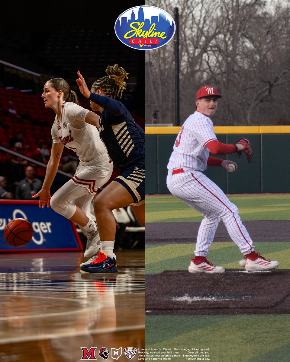 MiamiRedHawks's tweet photo. Your @officialskylinechili Athletes of the Week!

Congratulations Amber Scalia &amp; Zac Sohosky ‼️

🔗 https://t.co/YPk58LiVle

#RiseUpRedHawks https://t.co/dA6d6EnWkz