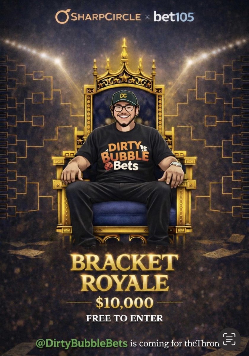DirtyBubbleBets's tweet photo. THE #BracketRoyale π
Iβm Coming For The Throne π
- 100% FREE To Enter π€
- $10,000 In Prizes π€
Think youβve got the winning bracket?
Enter For Free HERE π
https://t.co/P5gg7ryAfi
Use Code "DirtyBubbleBets" π«§
#MarchMadness #BracketMadness #NCAATournament #BracketRoyale https://t.co/LxYctyR338
