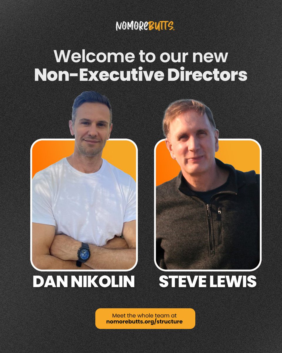 Please join us in welcoming the newest members of the No More Butts board 🎉

We’re proud to introduce Dan Nikolin and Steve Lewis, who have recently joined No More Butts as non-executive directors.

As a volunteer-led charity, strong governance matters.

nomorebutts.org/structure