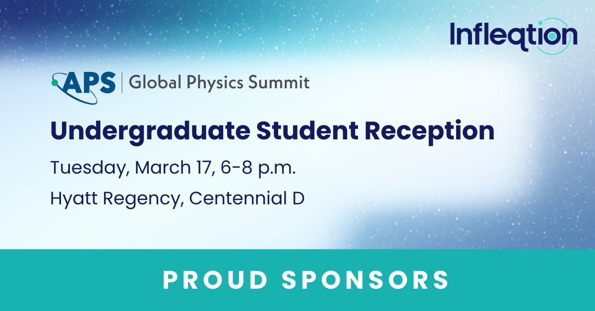 infleqtion's tweet image. Infleqtion is proud to sponsor the #APS Global Physics Summit Student Reception.

Are you a student attending APS with an interest in #quantum? Meet our team at the reception or stop by our booth by the Bellco Theater during the summit.

More details: summit.aps.org/smt/2026/event…