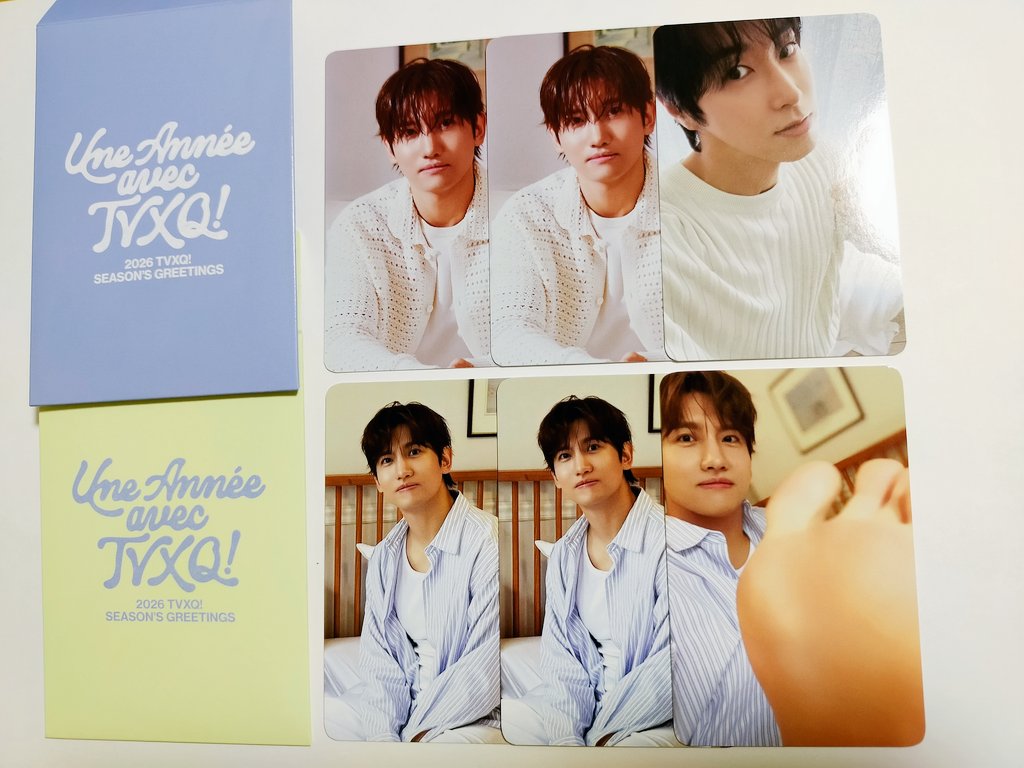 youminne6002's tweet photo. 【交換希望】
東方神起 TVXQ!
2026 SEASON'S GREETINGS
シーグリ トレカ

譲：写真１枚目
求：写真２枚目❤マーク

郵送にて交換希望です
よろしくお願いします https://t.co/KeF8EGE7k5
