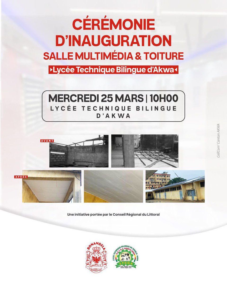 Bonambela's tweet photo. ✨🦅❤️🤍LAMBO TĘ O BONAMBELA ✨🦅❤️🤍 

#Education
#Renovation
#Conseil_Regional
#Lycee_Technique https://t.co/TFB7W6CHRB