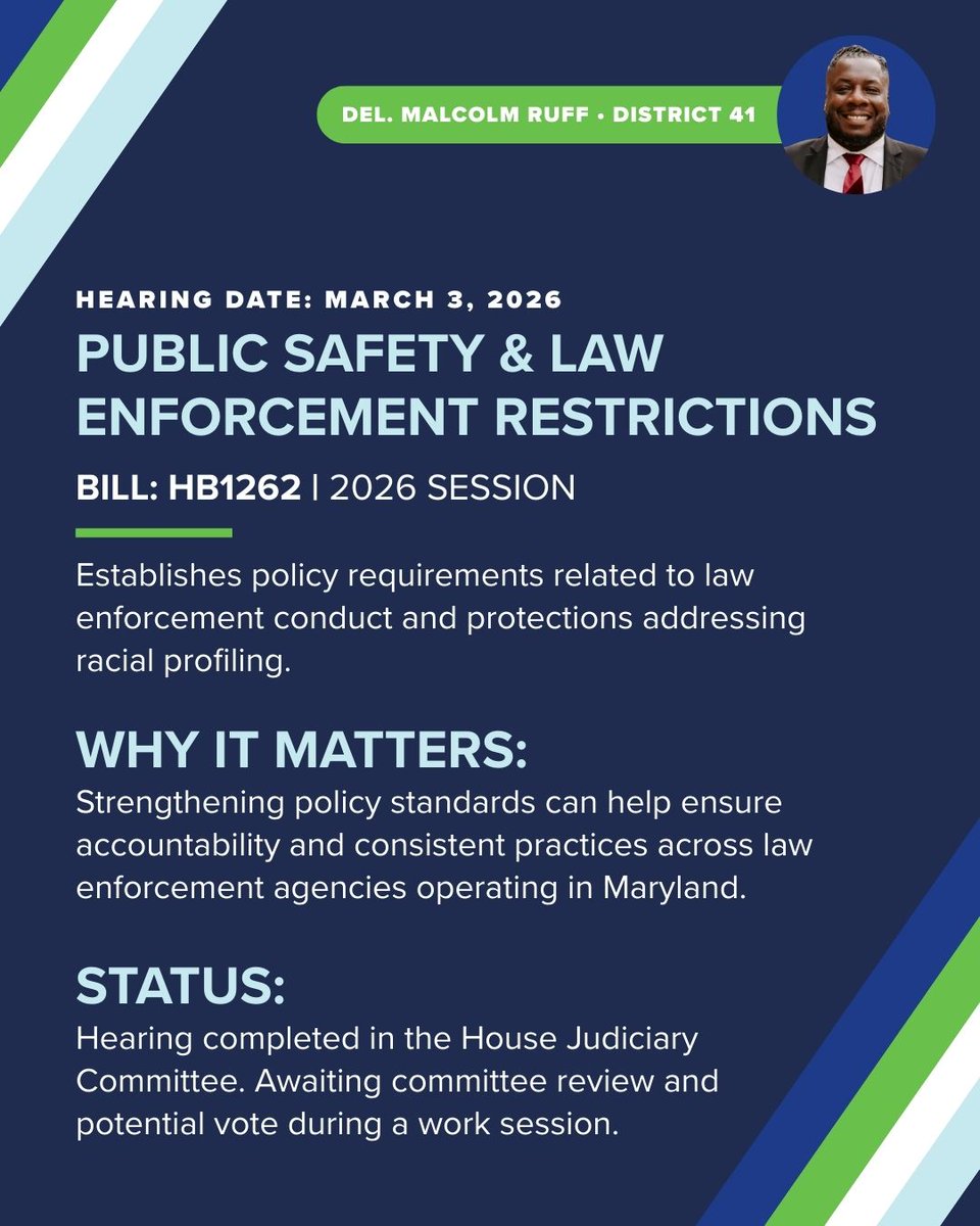 MalcolmPRuff's tweet photo. Two of my bills were heard in the House Judiciary Committee this month, an important step forward in the legislative process. #maryland #district41 #policy https://t.co/iBjlUgGQlg