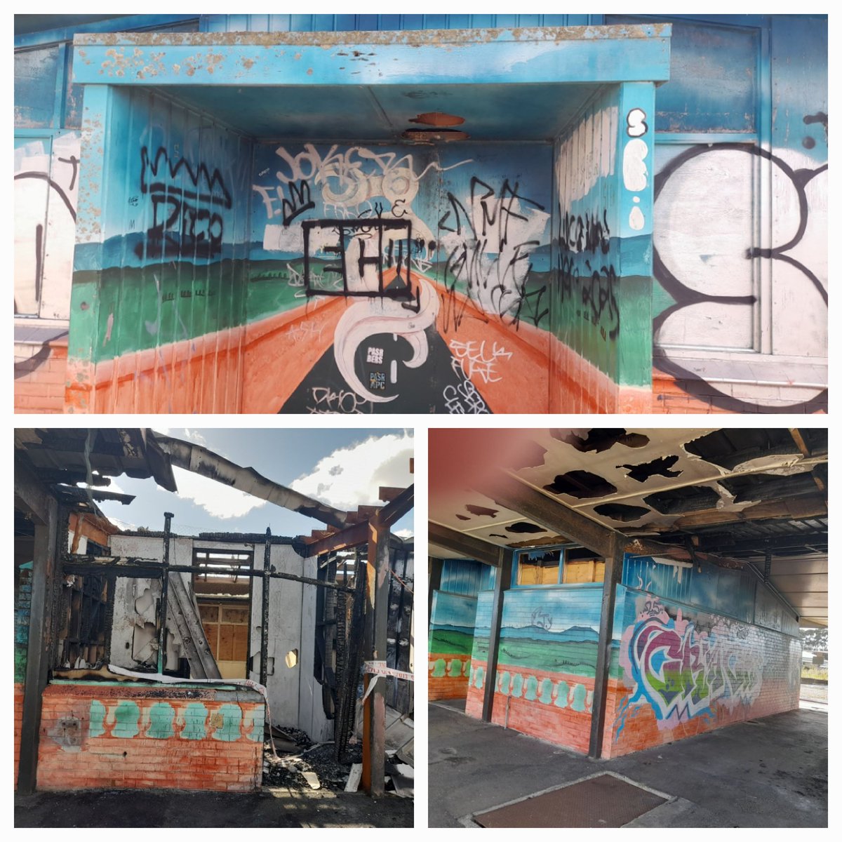 This was an amazing train station... why do idiots have to graffiti &amp; burn.😭 Great memories  gone.