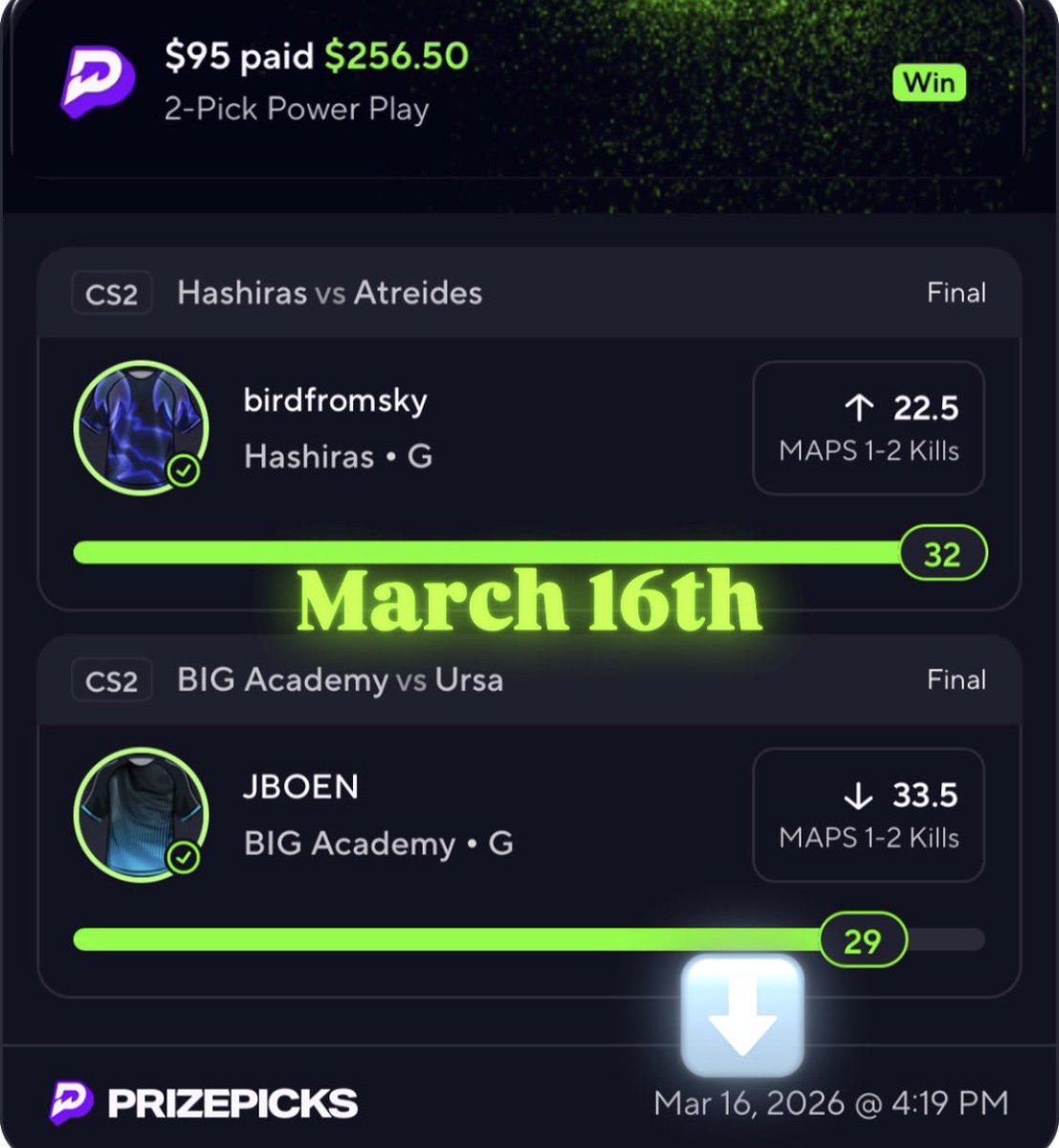 yge305's tweet photo. 2 MAN CS2 Prize Picks.

CASH IT✅✅💨 

Free discord:  https://t.co/wxbSNgznpC

#Gamblingx #Esports #Val #GamblingTwitter #GamblingCommunity #cs2 #prizepicks #chalkboard #fliff #underdog #fanduel https://t.co/NVhdUY83AN