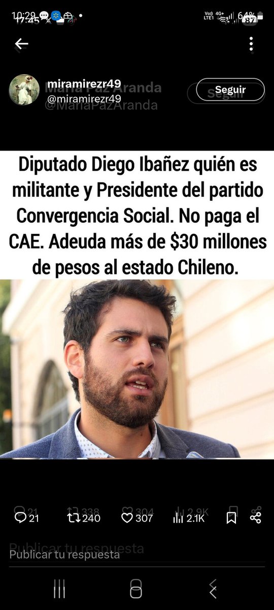 marcelaAzocar1's tweet photo. @diego_ibanezc  pag basta de ser tan cara de r..a NO TE ALCANSA TU SUELDO @Camara_cl  y @Senado_Chile https://t.co/5pfKeUFAGh