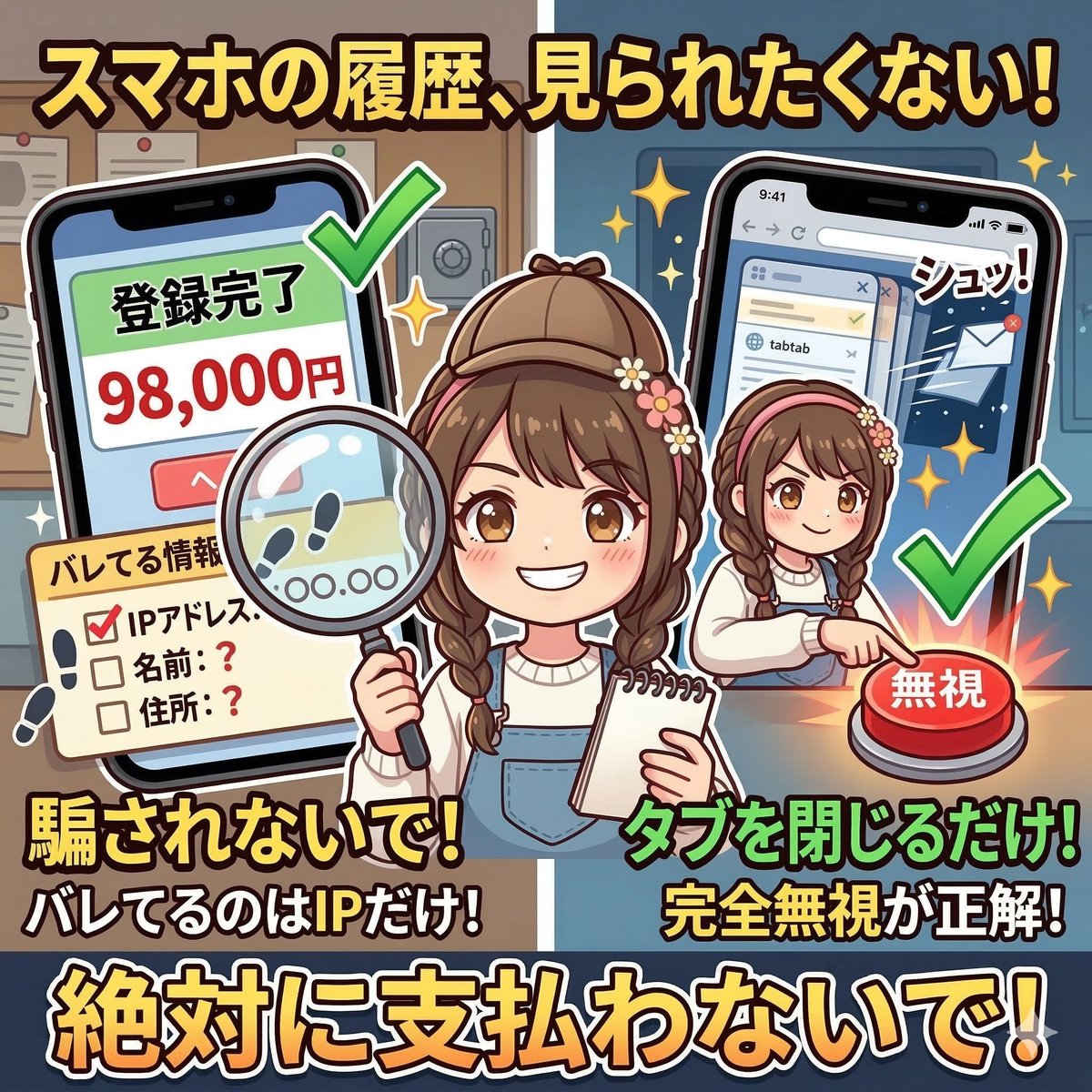 oman_cko_tv's tweet photo. スマホでアダルトサイトを見た履歴を家族やパートナーに見られたくないですよね。

一番確実なのは、ブラウザの「シークレットモード」や「プライベートブラウズ」を使うこと。これならウィンドウを閉じれば履歴が残りません。

もし通常モードで見てしまったら必ず履歴とキャッシュを削除しましょう。 https://t.co/uwDkBTZPyx