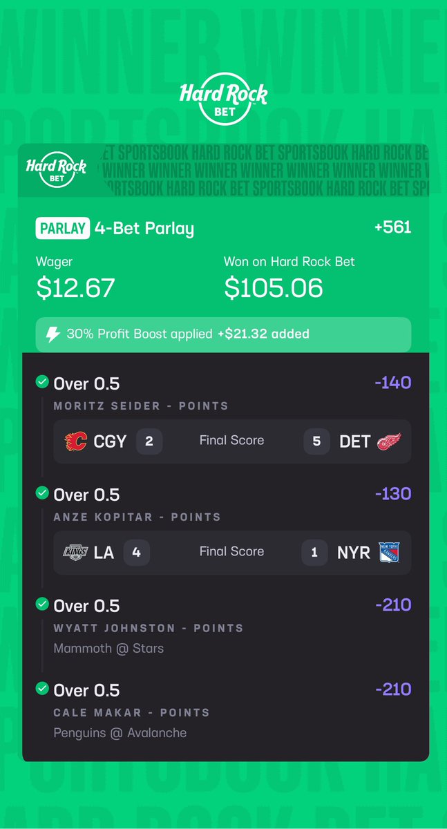 BANGGGGG LETS GOO✅✅

+560💰💰

#Gambling𝕏 #NHLPicks