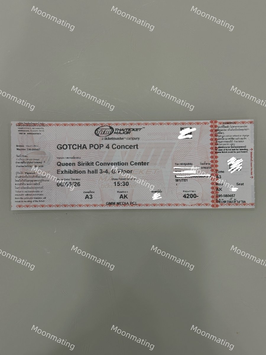 moonmating's tweet photo. WTS บัตรเราเองคั้บ

บัตร 4200 โซน A3 AK 5x
มีค่าจ้างกด+ค่าธรรมเนียม

นัดรับจ่ายสดได้(มีมัดจำ)
สนใจทัก dm ได้เลยค่า

 #GOTCHAPOP4 https://t.co/x7OfWVYOS1