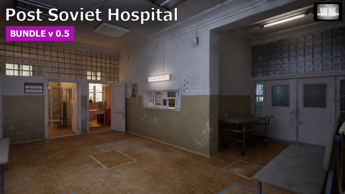WN_Team's tweet photo. Post-Soviet Hospital v 0.5 is out now on Fab!
Featuring the new Laundry and Utility blocks. Fully optimized for UE 5.
Get it here: https://t.co/9ayH0vNFFj
#unrealengine #ue5 #gamedev #environmentart #postsoviet https://t.co/zwZ7JjX64S