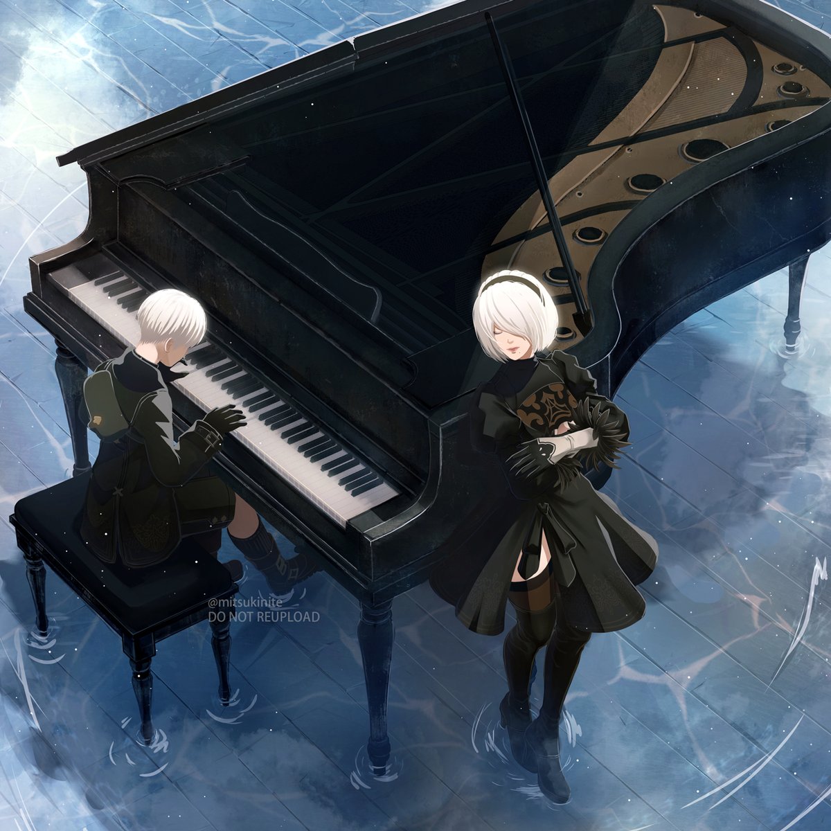 mitsukinite's tweet photo. 9S &amp; 2B enjoying the piano🎹🎶 https://t.co/uPjfQLnlOI