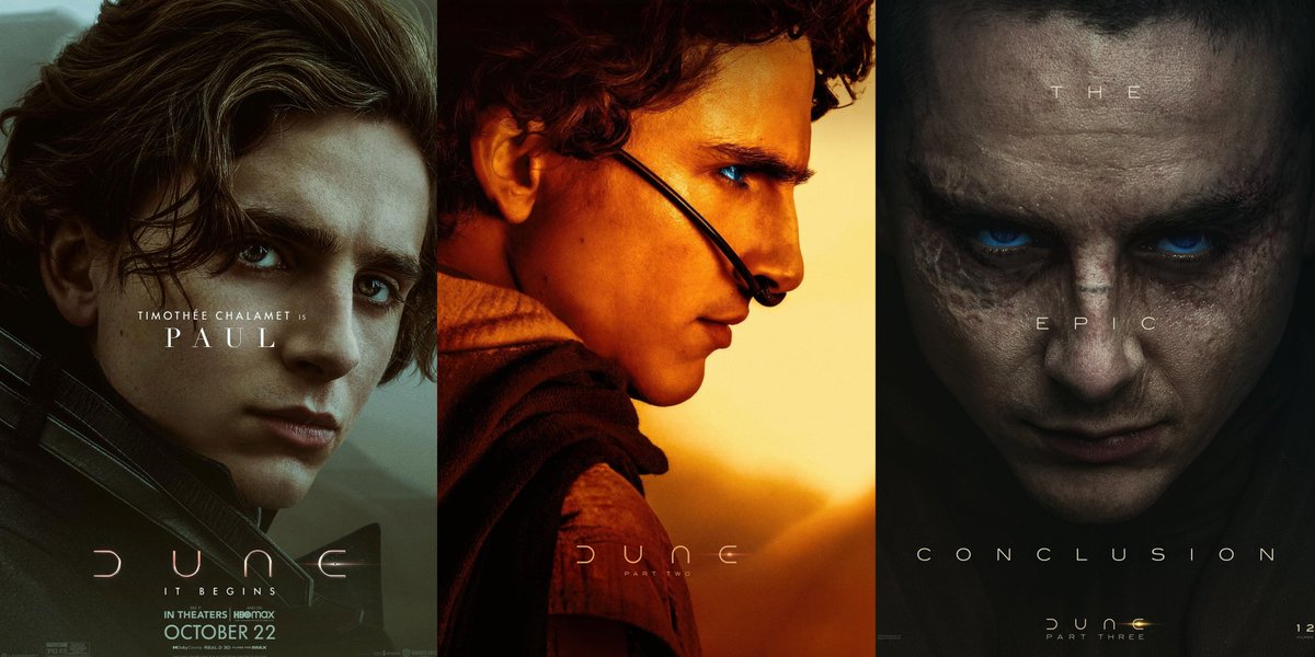 screenscaps's tweet image. Dune (2021)
Dune: Part Two (2024)
Dune: Part Three (2026)