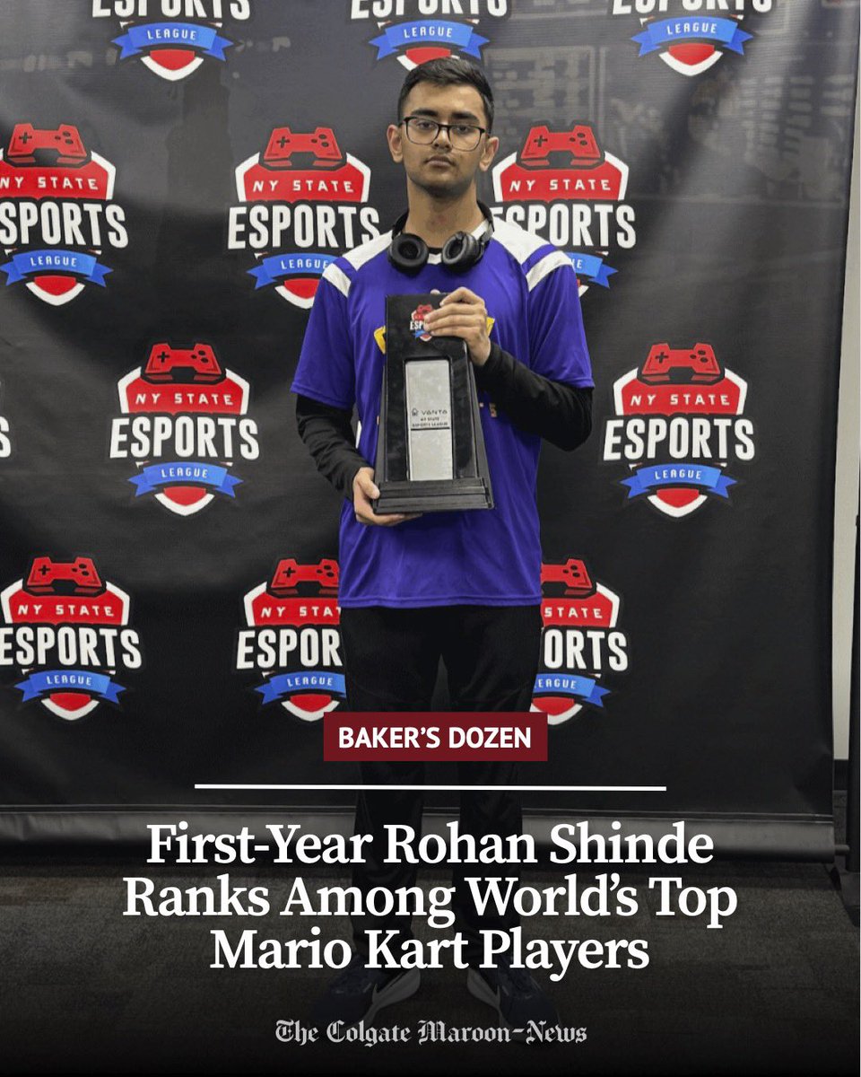BAKER’S DOZEN | First-Year Rohan Shinde Ranks Among World’s Top Mario Kart Players

🔗 Click the link to read more.

📝: Laila Andelman
📸: Printed with permission from Rohan Shinde

thecolgatemaroonnews.com/68248/bakers-d…