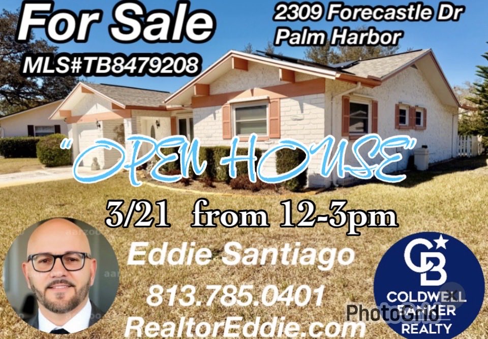 RealtorEddie_fl's tweet photo. 🚨OPEN HOUSE🚨 
This Saturday from 12-3pm 
📍 2309 Forcecastle Dr
Palm Harbor Fl. 
See you there 🥰
#openhouse #PalmHarborHomes
#houseforsale https://t.co/rUTdvwEnIy