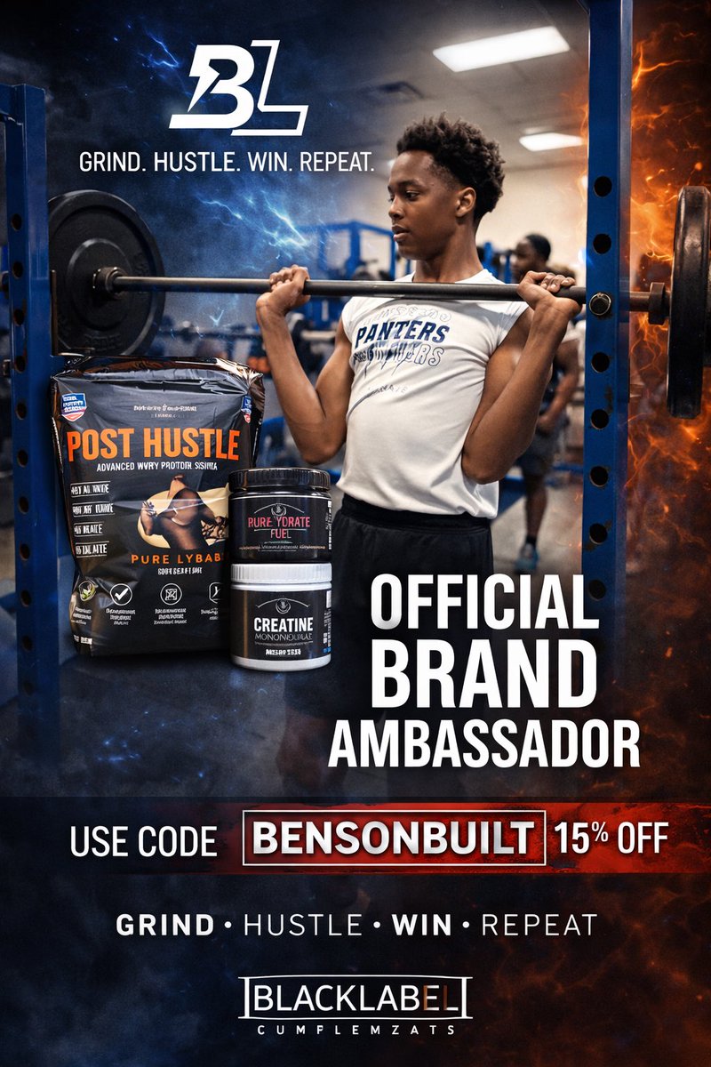 BensonMykel_Jr's tweet photo. 🚨 OFFICIAL ANNOUNCEMENT 🚨

Blessed and excited to announce that I am now an Official Brand Ambassador for BlackLabel Supplements 

💪Proud to represent a brand built for athletes who live by the mindset:
GRIND. HUSTLE. WIN. REPEAT.

🔥 BENSONBUILT — 15% OFF 🔥 https://t.co/FELY92uu2o