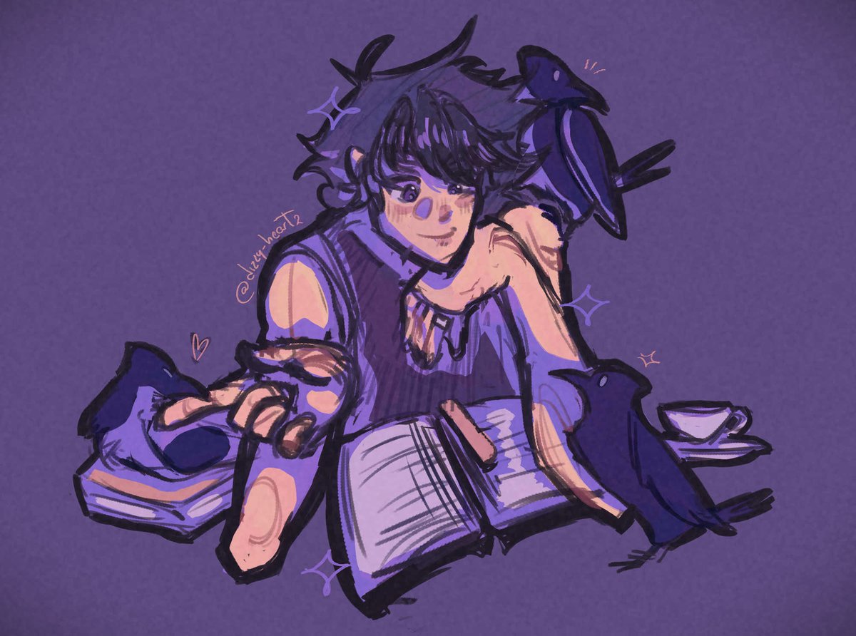 Su lugar seguro Cuervos y Te de lavanda💜
#duxo #duxofanart
.
Ando practicando nuevas tecnicas