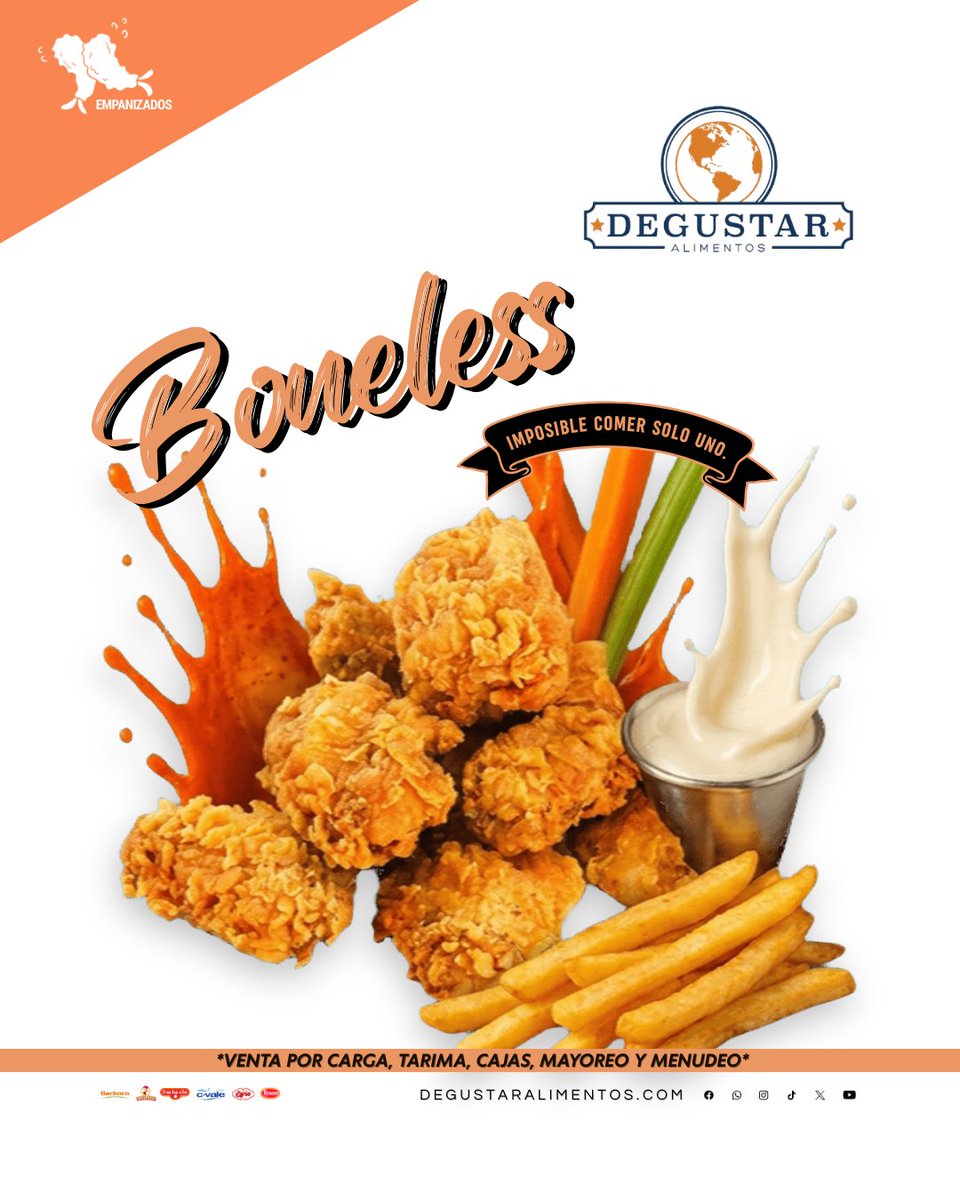 Degustar_A's tweet image. "Hoy no se cocina, hoy se disfruta."
🐥Contamos con venta por carga, tarima, cajas, mayoreo y menudeo🐥
🚛Pedidos: wa.link/q5070c
📍Nuestras sucursales: surl.li/zknzzd
#nococinarehoy #BonelessCouch #Boneless #crunchyasmr #pollo