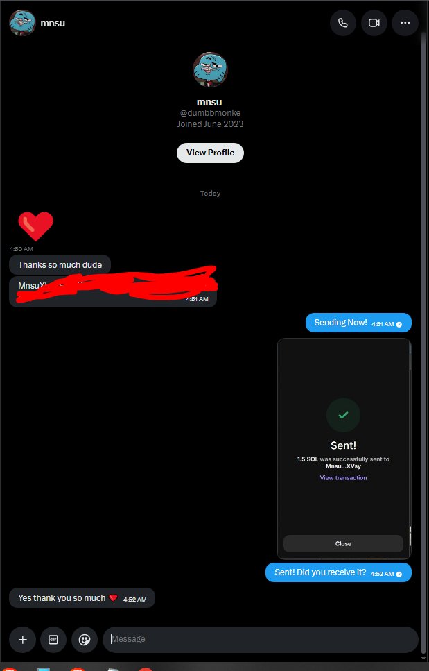 🎉 Congrats to <a href="/dumbbmonke/">mnsu</a> for winning the **1.5 SOL GIVEAWAY!** 🏆🔥

More giveaways coming very soon 👀

Actives — drop your wallets below 👇💰