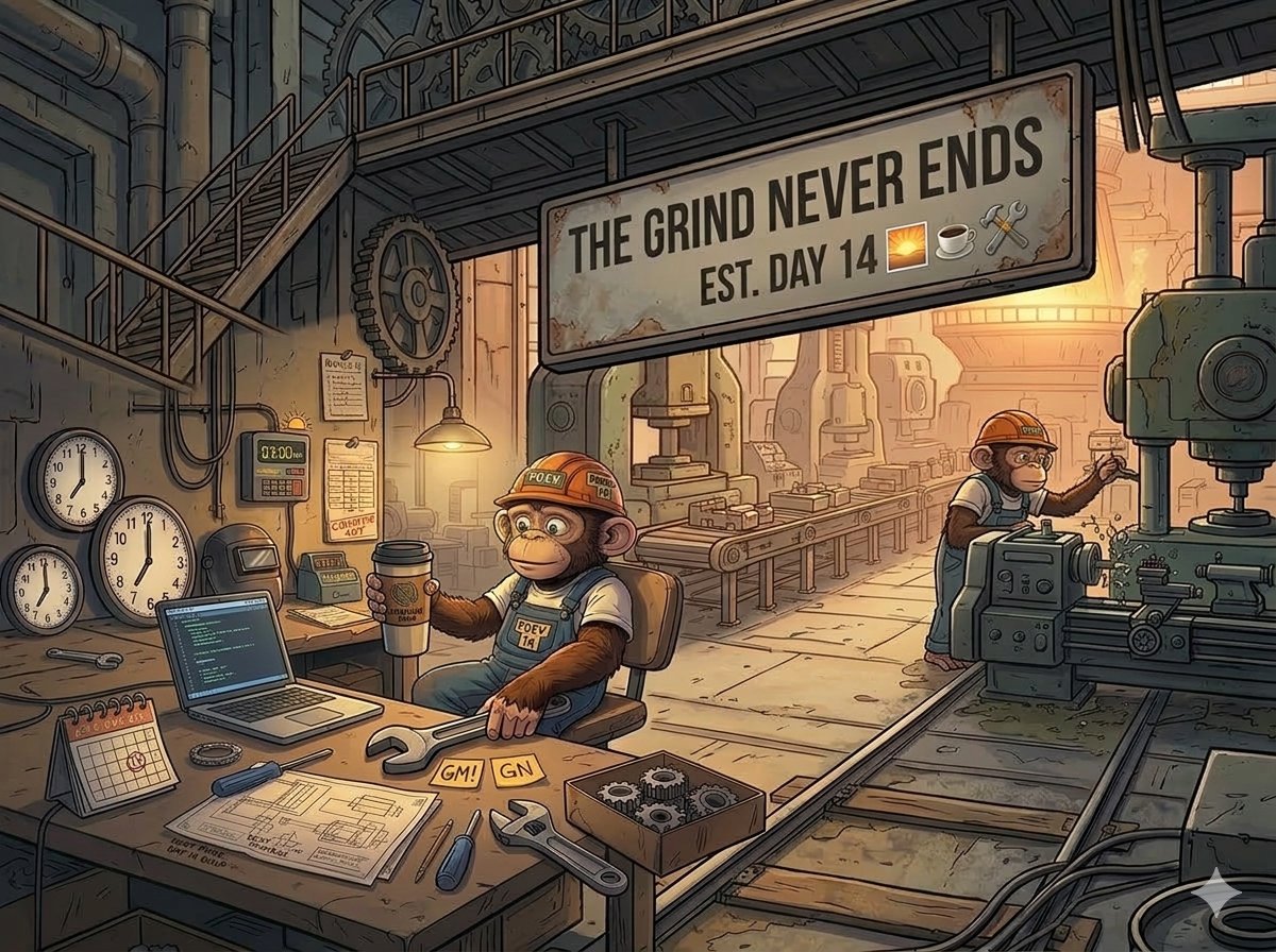 yhungteddy2060's tweet image. Day 14. Tools down.
The factory floor is quiet, but the progress $FDEV made today is loud. No hype, just blueprints and sweat.
Clocking out to recharge. The morning bell will be here before we know it.
GN to the grinders and don't forget to follow @factory_fdev
#FDEV #Solana #GN