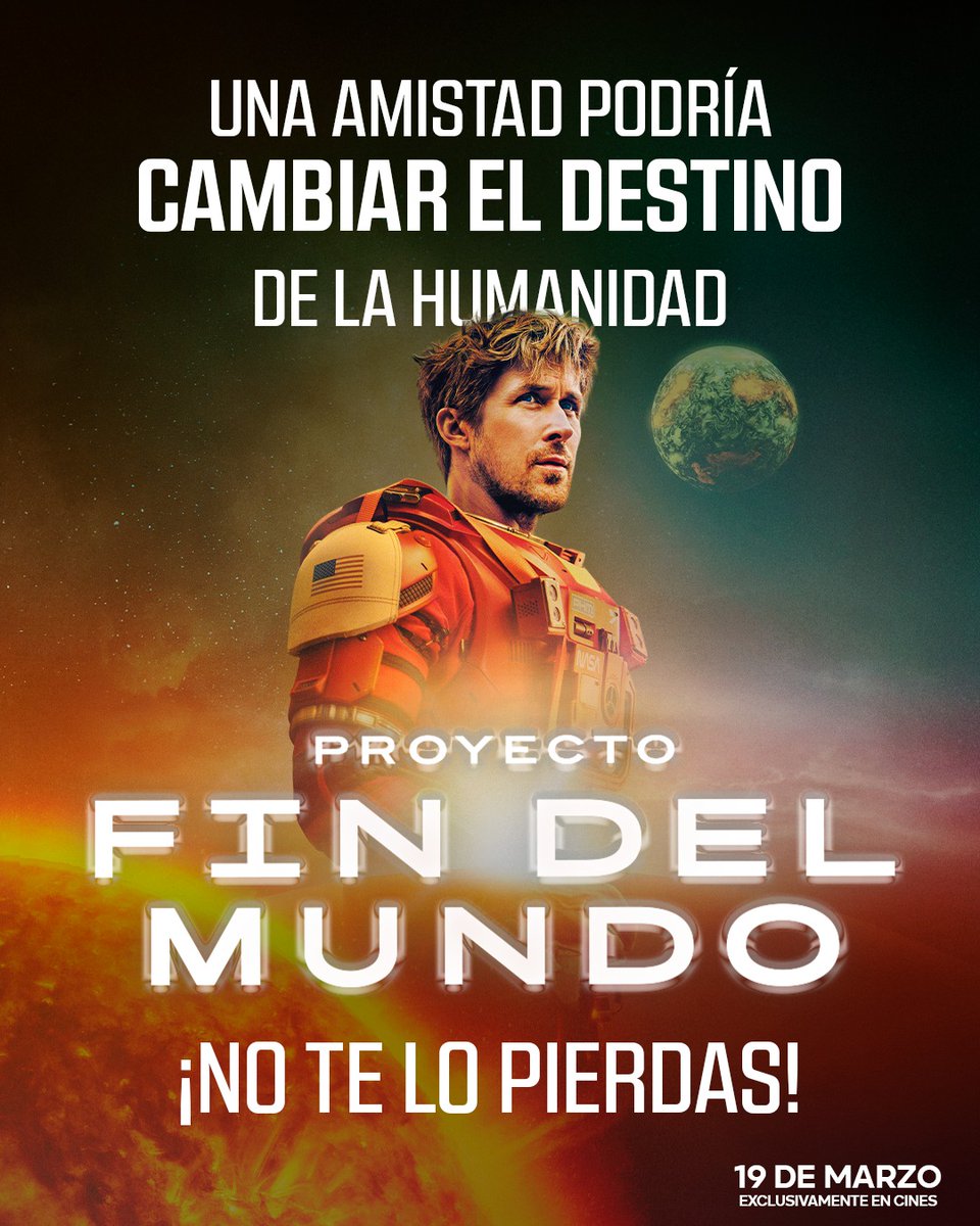 El destino de la humanidad está en manos de una amistad inesperada 🧑‍🚀 🪨

#ProyectoFinDelMundo llegará este 19 de marzo a Cinemark. 🍿🤯 #SonyPictures