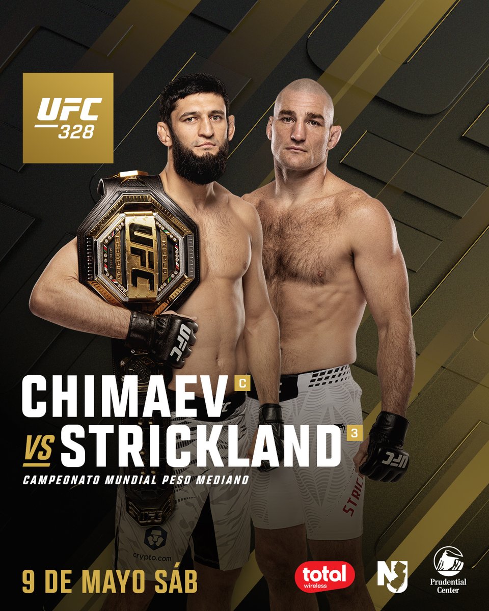 UFCEspanol's tweet image. El título de peso mediano está en juego en #UFC328 👀

Khamzat Chimaev vs Sean Strickland

Sáb 9 de mayo | En vivo por @PPlusDeportes
