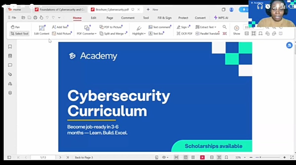 mosisco_rg's tweet photo. As the adage that say better later than never. Today I start #30DaysOfTech  #LearningWithTS challenge
 On the first day of learning Cybersecurity our teacher Favour Onoko, walked us through our curriculum, which will run for 18 weeks. The course is broken down into 7 modules https://t.co/Qrmucvtcnz