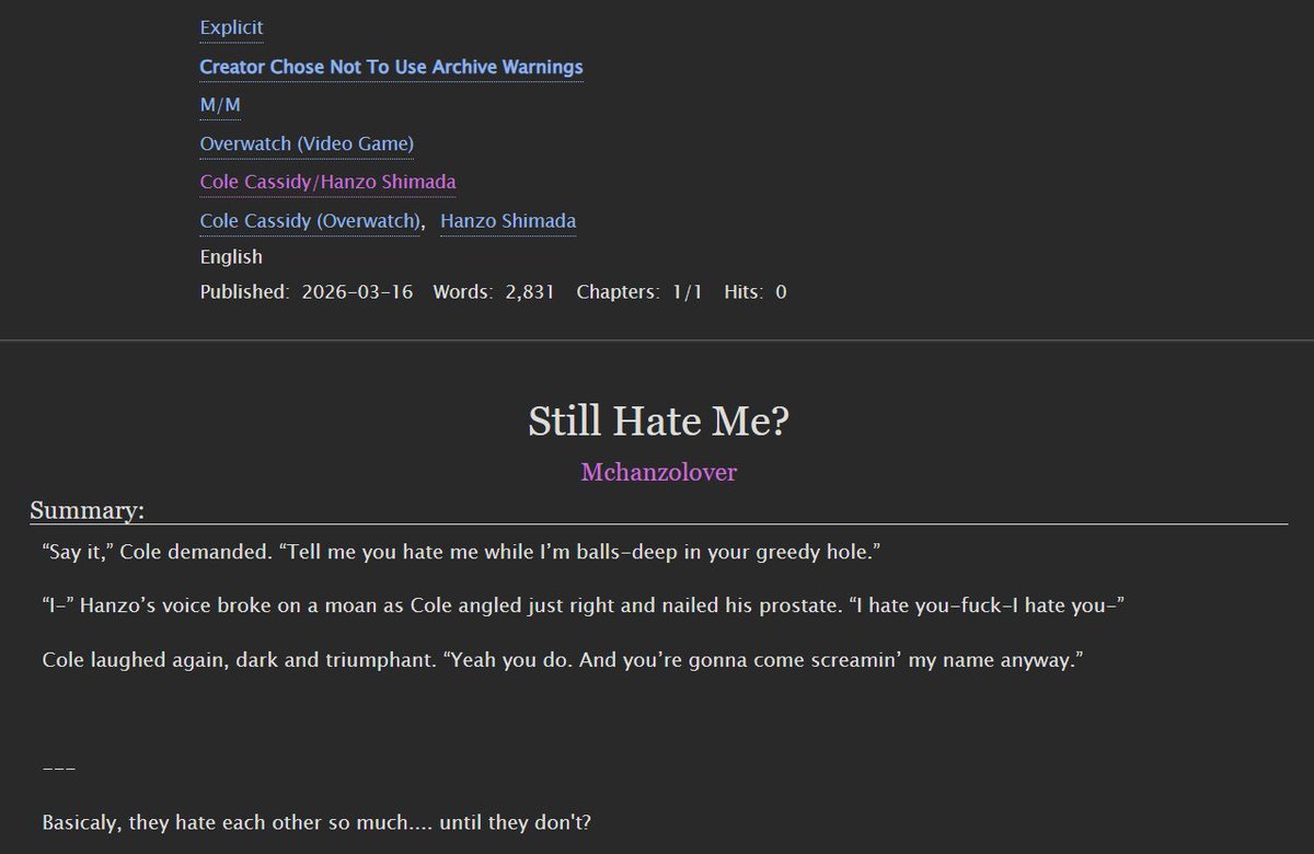 yeehanlover's tweet photo. https://t.co/R8G1j2yXFa

Say it,” Cole demanded. “Tell me you hate me while I’m balls-deep in your greedy hole.”

“I-I hate you-fuck-I hate you-”

“Yeah you do. And you’re gonna come screamin’ my name anyway.”

I love enemies to lovers way too much... https://t.co/2A9QUA0FaC