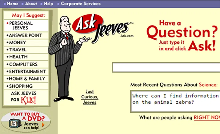 Jim_Liberi's tweet photo. ASK JEEVES AHEAD OF ITS SEO TIME?
Did the Butler of the Early Web Pioneer Conversational Organic Search? https://t.co/54mGwXBpYf