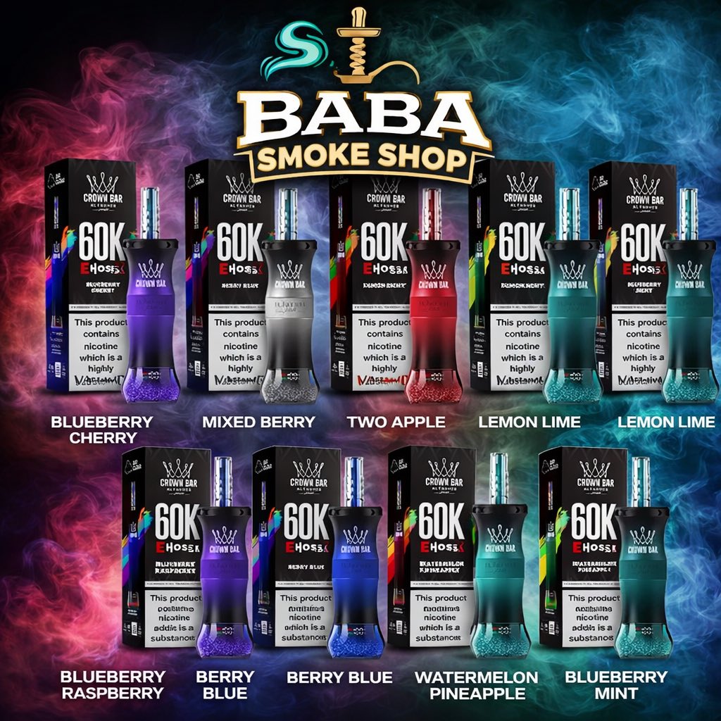 🔥 NEW ARRIVAL AT BABA SMOKE SHOP 🔥
The Crown Bar E-Hose 60K just landed! 👑 Huge puff capacity and a variety of amazing flavors now available in store.
✨
📍 Baba Smoke Shop 3410 FM 2920 Ste 50, Spring, Texas 🕗 Open 7 Days a Week | 8AM – 11PM
⚠️ 21+ Only | ID Required