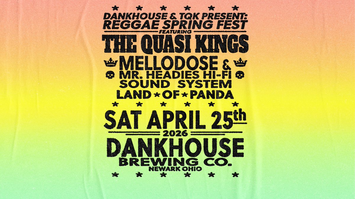 SkudaProduction's tweet photo. Show announcement! Do not miss @TheQuasiKings w/ @mellodose &amp; more - Dankhouse (Newark OH) on April 25th!
📷 https://t.co/dgQbWQ9vVQ https://t.co/QuK7sjOCG6